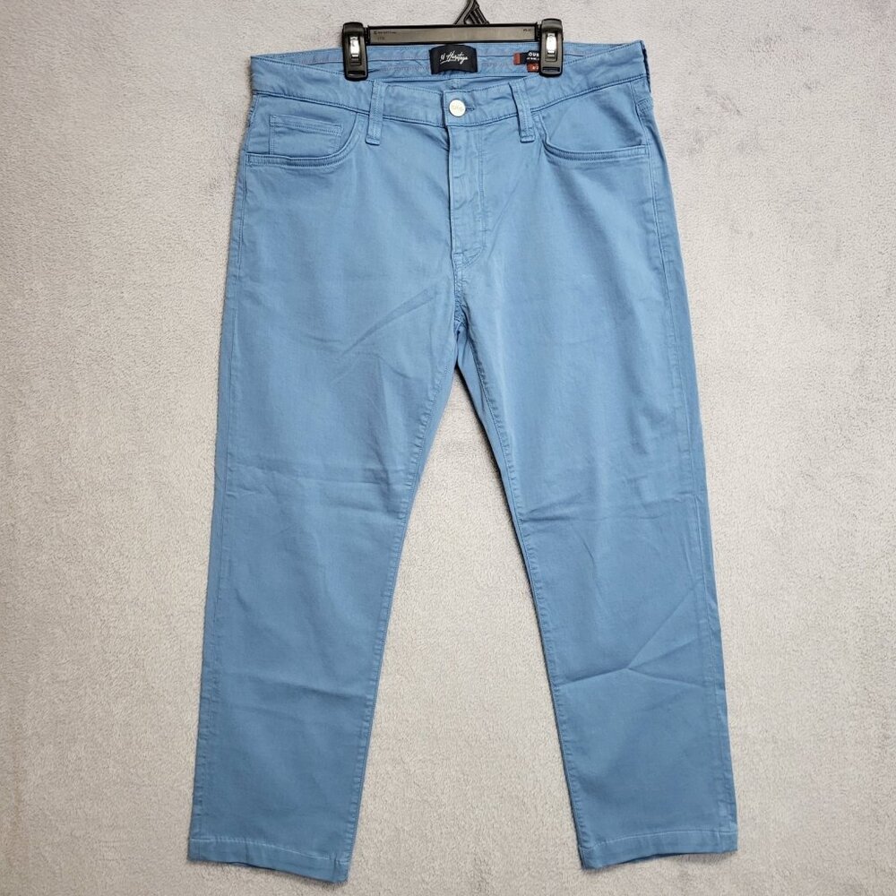 34 Heritage Pants Mens 35x27 Blue Courage Mid Rise Straight Leg Stretch Hemmed